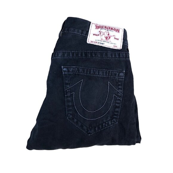 TRUE Religion Jeans Size 32 SKINNY Black - Picture 2 of 8